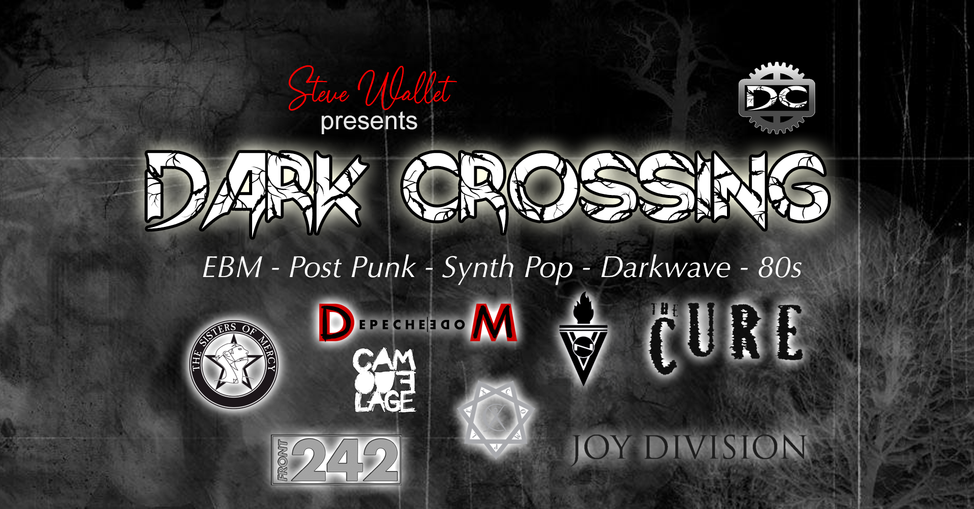 Flyer for Dark Crossing® - EBM, Post Punk, Synth Pop, Darkwave, 80s and more - Digital any Vinyl